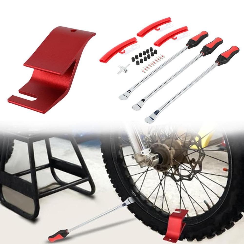 Motorrad-Reifenlöffel, Reifenwechsler mit Bead Buddy und Bead Breaker, kompatibel mit Pit Bike
