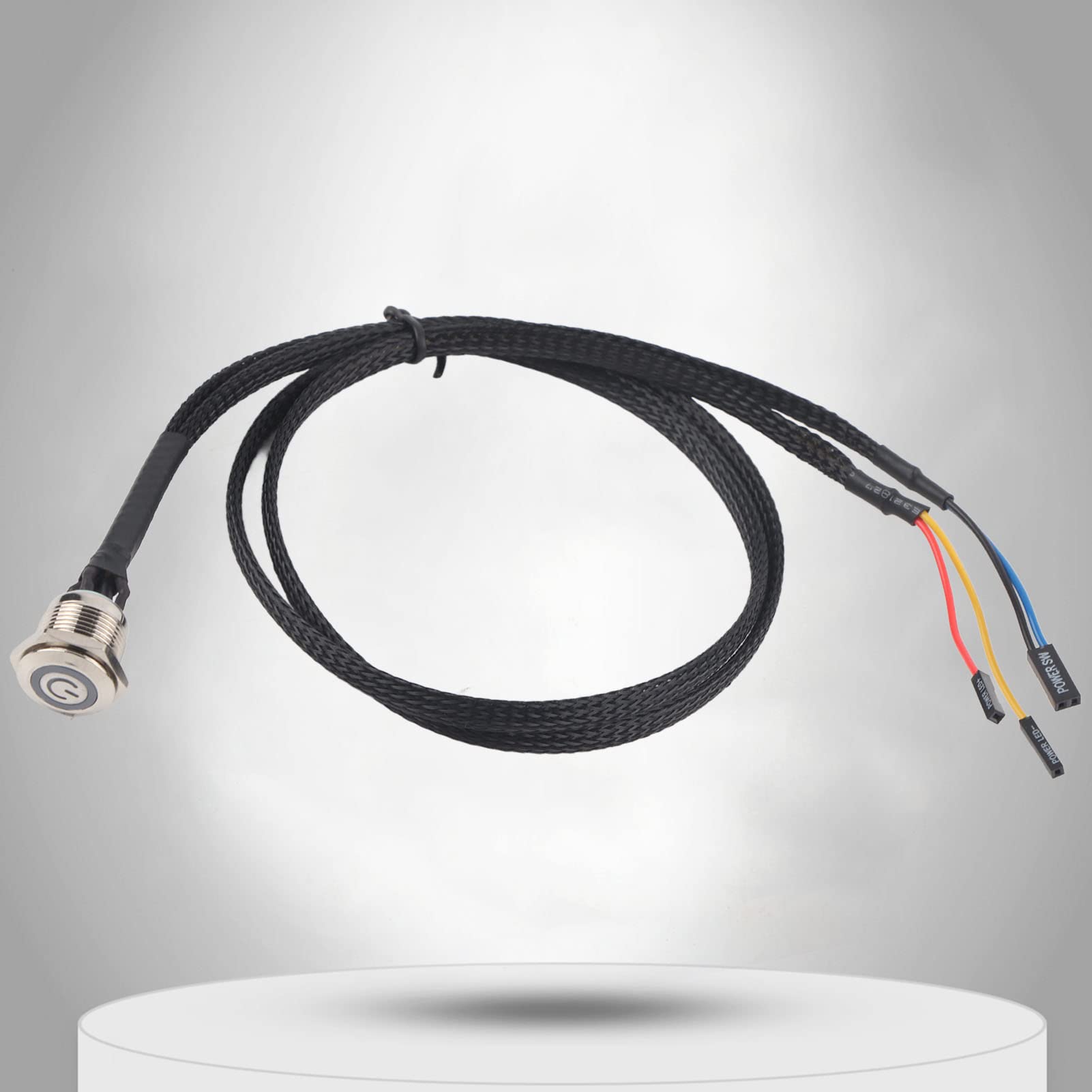 Pulsante Di Accensione Metallico Con Cavo 60cm Per PC Desktop - Tasto Alimentazione Con LED Rosso - Interruttore Di Reset Per Telaio Computer - 4