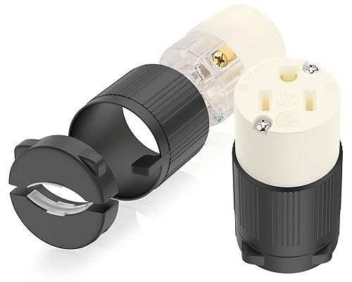 Miniatura 14 de Cable de extensión de enchufe eléctrico hembra NEMA 5-15R con certificación UL, reemplazo de extremos de cable de 15 amperios, 110, 120, 125