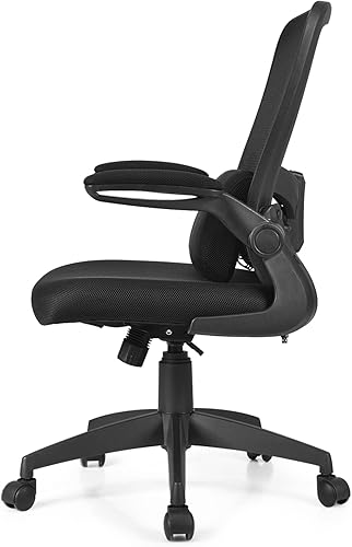 Miniatura 5 de TOMANOR Sillas ergonómicas de escritorio de malla para personas pesadas con soporte lumbar, color negro