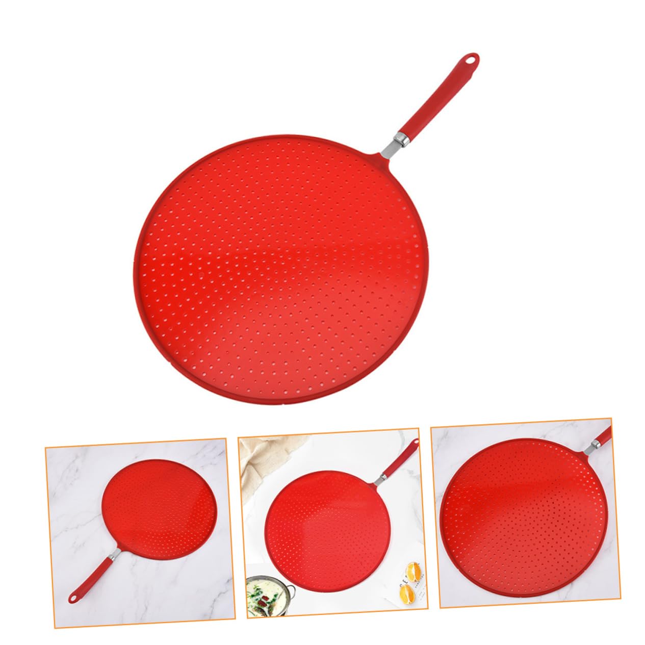 Unomor Frying Pan Splash Shield Drain Pan Splash Guard Large Silicon Splatter Screen Splatter Screen for Frying Pan Easy Cle