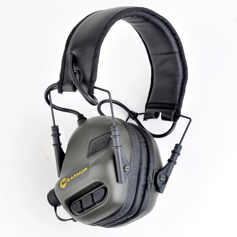 Elektronischer Gehörschutz Weiche Ohrenschützer Kopfhörer mit AUX Eingang M31 Serie Unterdrückt schädliche Gunshot Noise Verstärkung tiefhängend Sounds (grün)