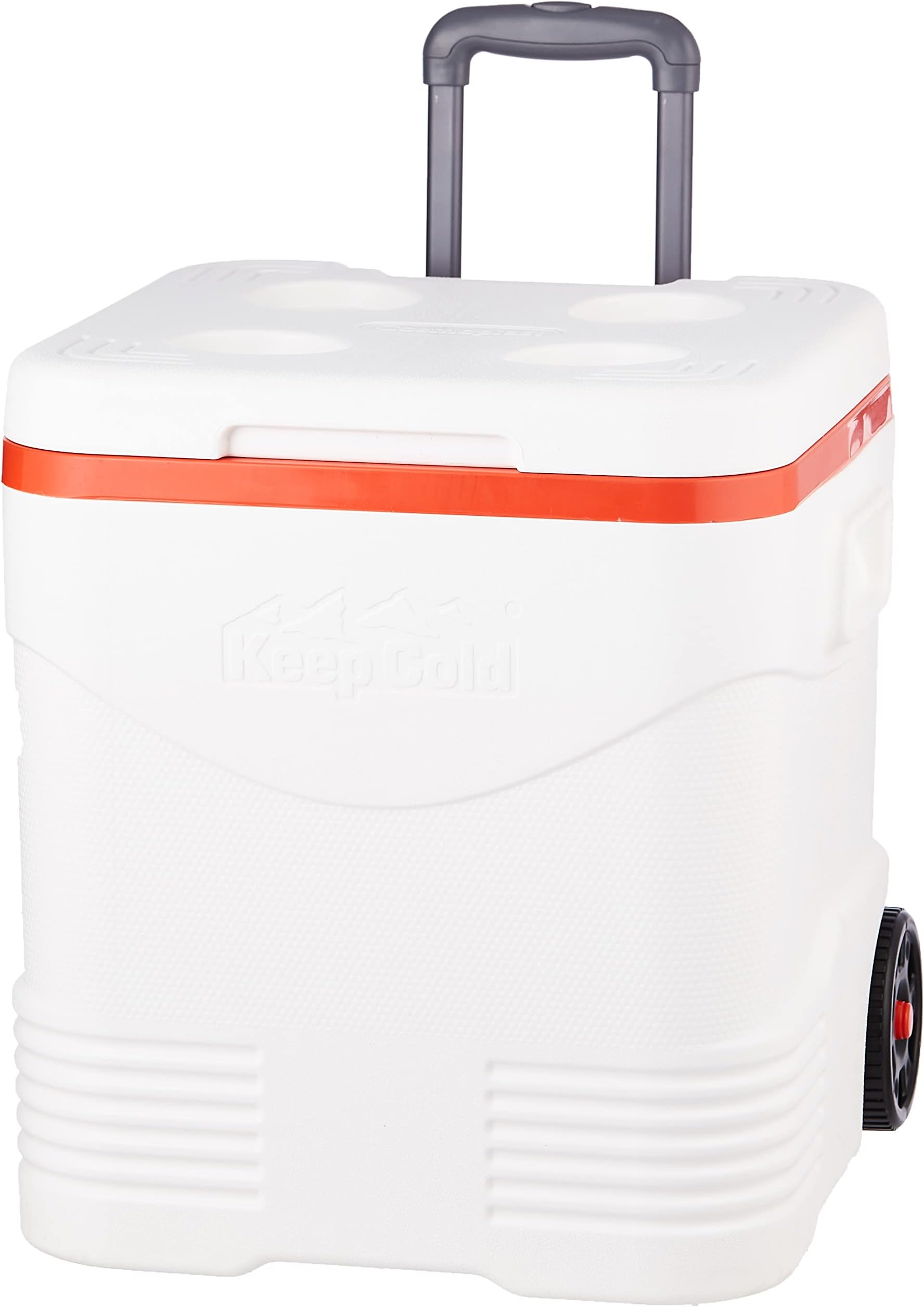 Cosmoplast Picnic Trolley Keep Cold Icebox Roller Cooler With Wheels, 30 Liters, Plastic