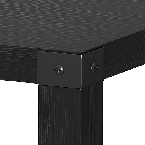 Miniatura 5 de Treocho Juego de 2 mesas auxiliares rústicas vintage con estante para sala de estar, dormitorio, blanco antiguo y marrón