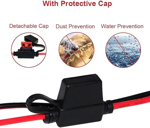 Miniatura 6 de SPARKING Clip de cocodrilo de batería de 1.5 pies y 12 V a SAE 2 pines, cable de desconexión rápida SAE a cable de abrazadera de batería, fusible de