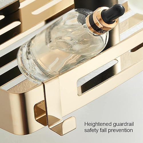 Miniatura 6 de Organizador de ducha de esquina, estante de baño, accesorios de baño (tamaño  oro 1 capa)