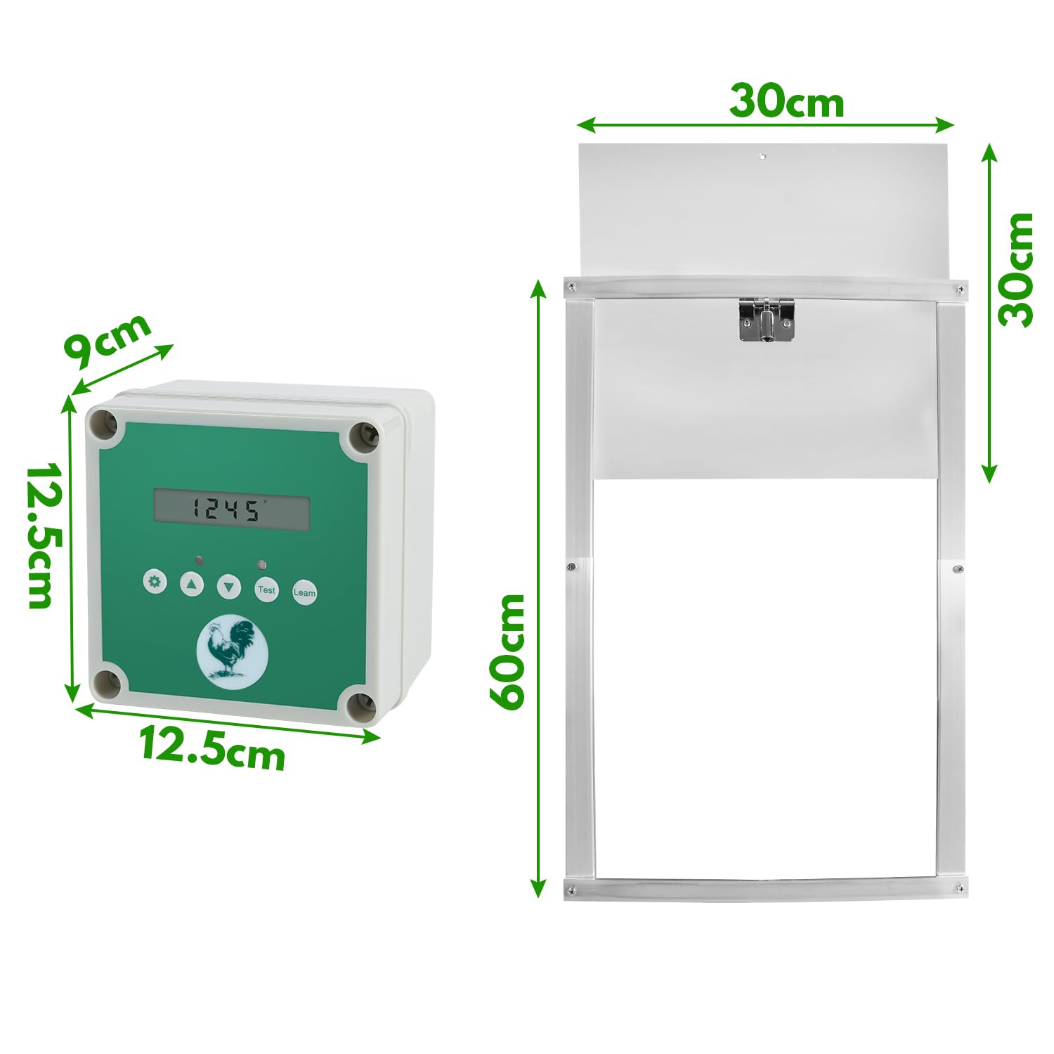 Automatische kippenklep op zonne-energie, aluminium