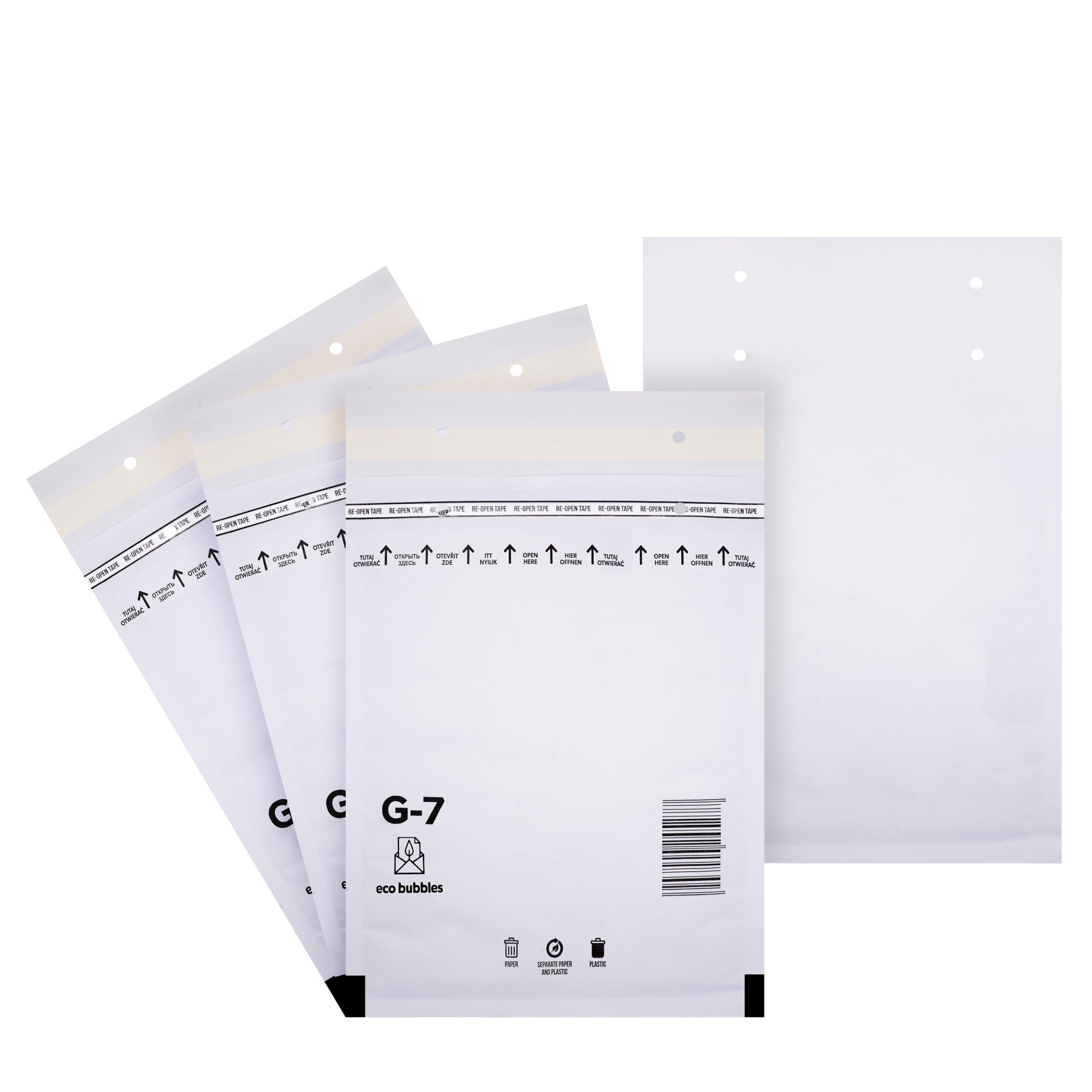 100 sobres acolchados con burbujas DIN A4, autoadhesivos, tamaño G/7 G7, color blanco (250 mm x 350 mm), sobres acolchados