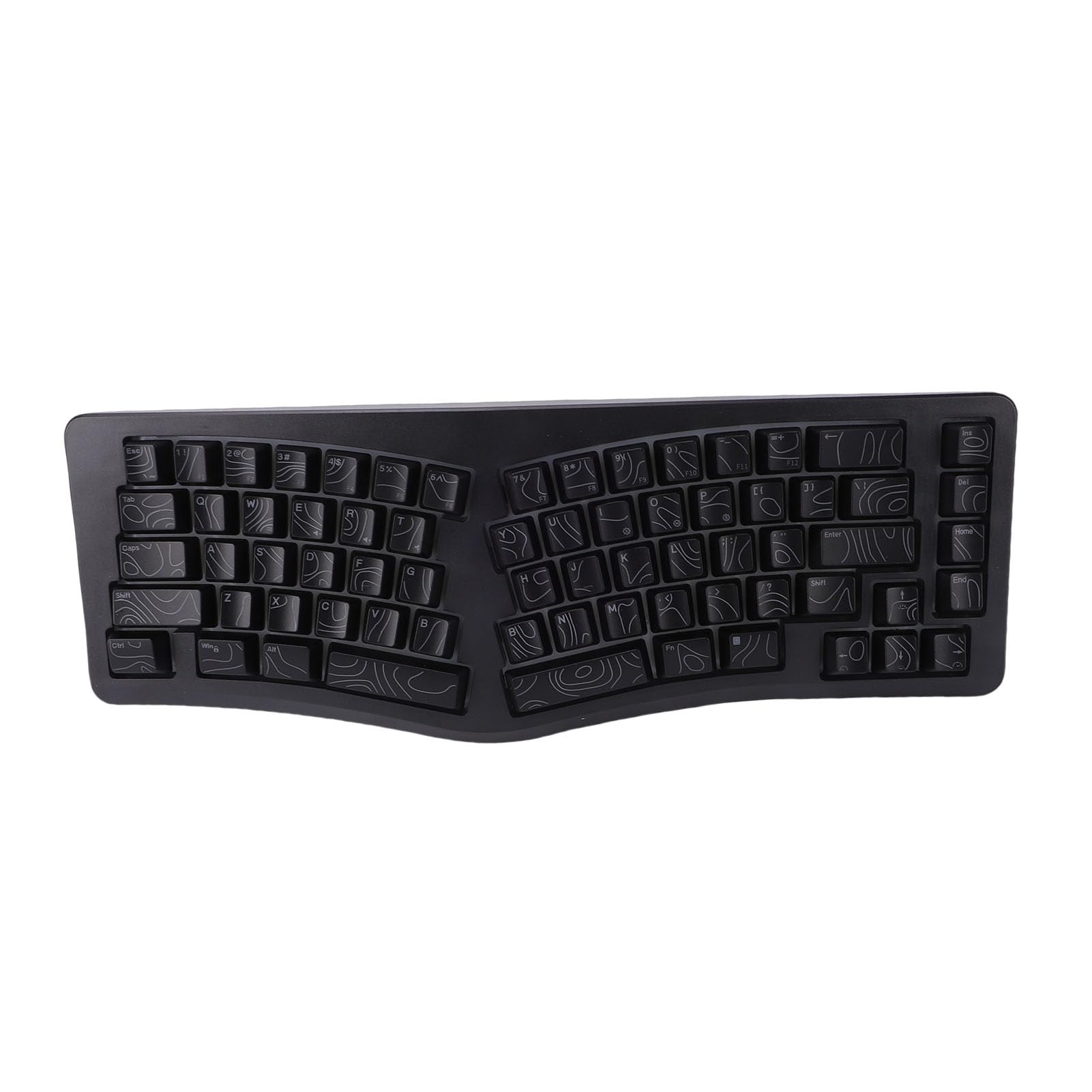 Tastiera Ergonomica Cablata, Tastiera Divisa a 69 Tasti, con Tasti Ondulati con Digitazione Comoda e Retroilluminazione RGB, Ideale per, IOS, PC e Laptop