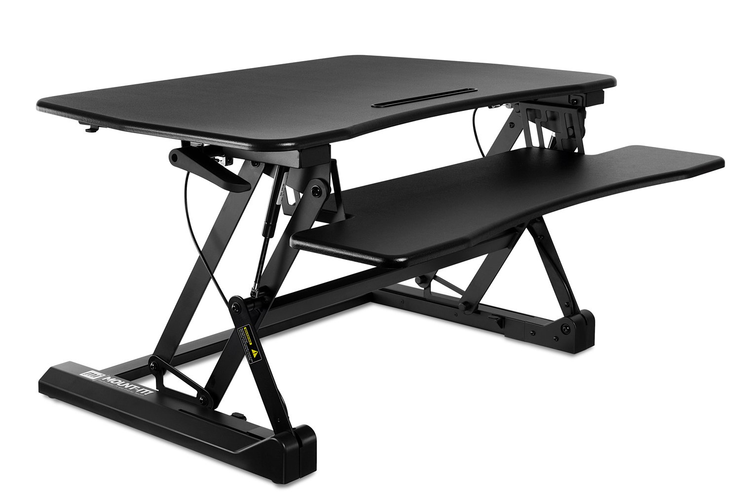 Mount-It 35 5 Standing Desk Converter with Keyboard Tray Adjustable Sit Stand Desk Riser for Dual Monitors Dual — view 4