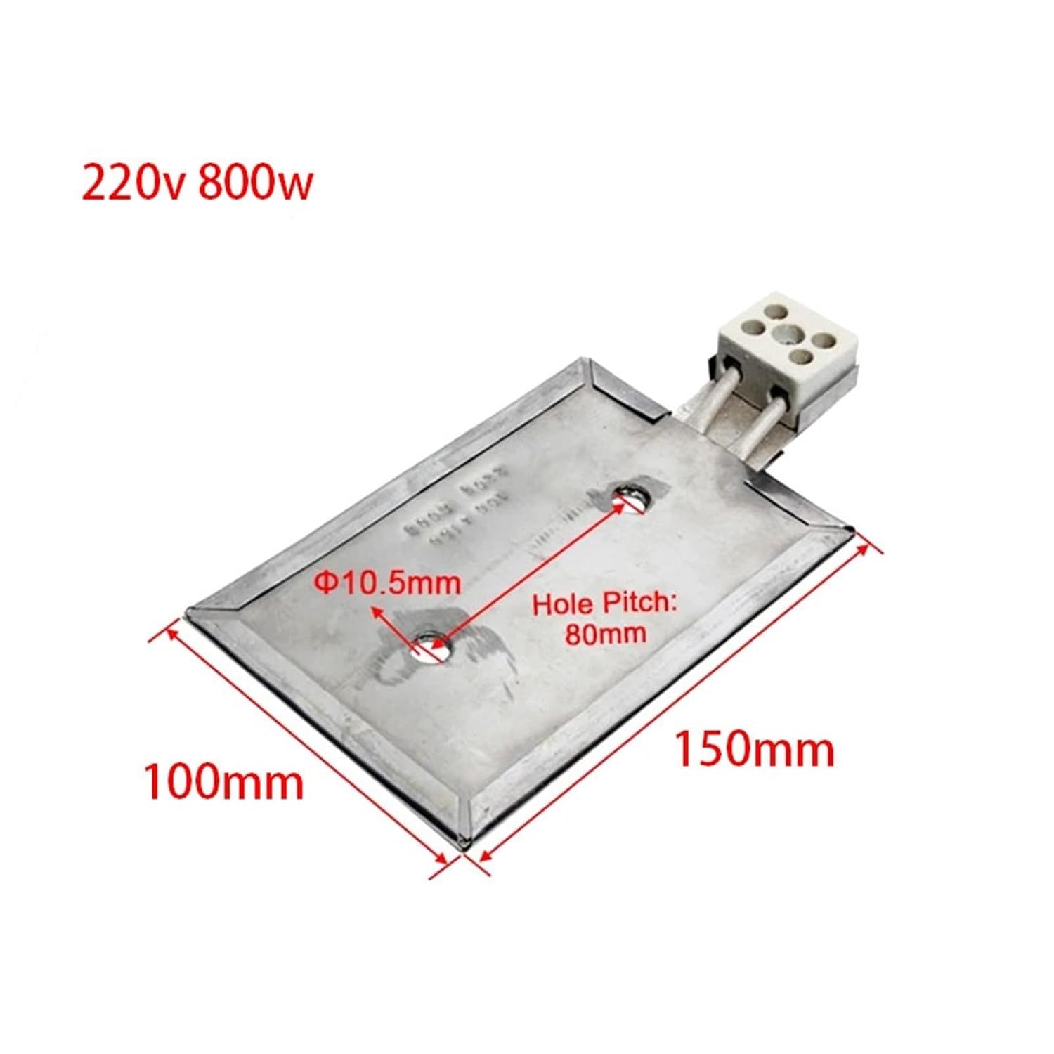 100MM 150MM 200MM Electric Heating Plate 220V 800W 1KW Stainless Steel Heater Element Board with Plugs for Extruder