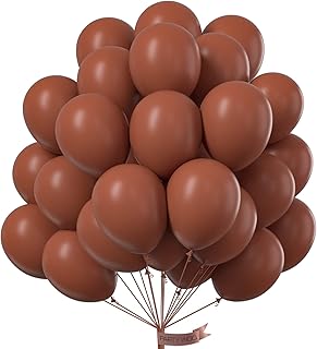 PartyWoo Chocolate Brown Balloons, 50 pcs 12 Inch Boho Brown Balloons, Dark Brown Balloons for Balloon Garland or Arch as Party Decorations, Birthday Decorations, Baby Shower Decorations, Brown-F08