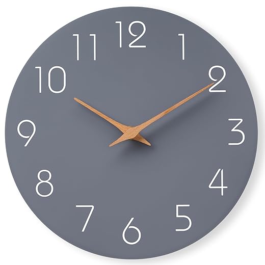 Mosewa Large Wall Clock 16 Inch Gray Modern Silent Non Ticking Battery Operated Decorative for item