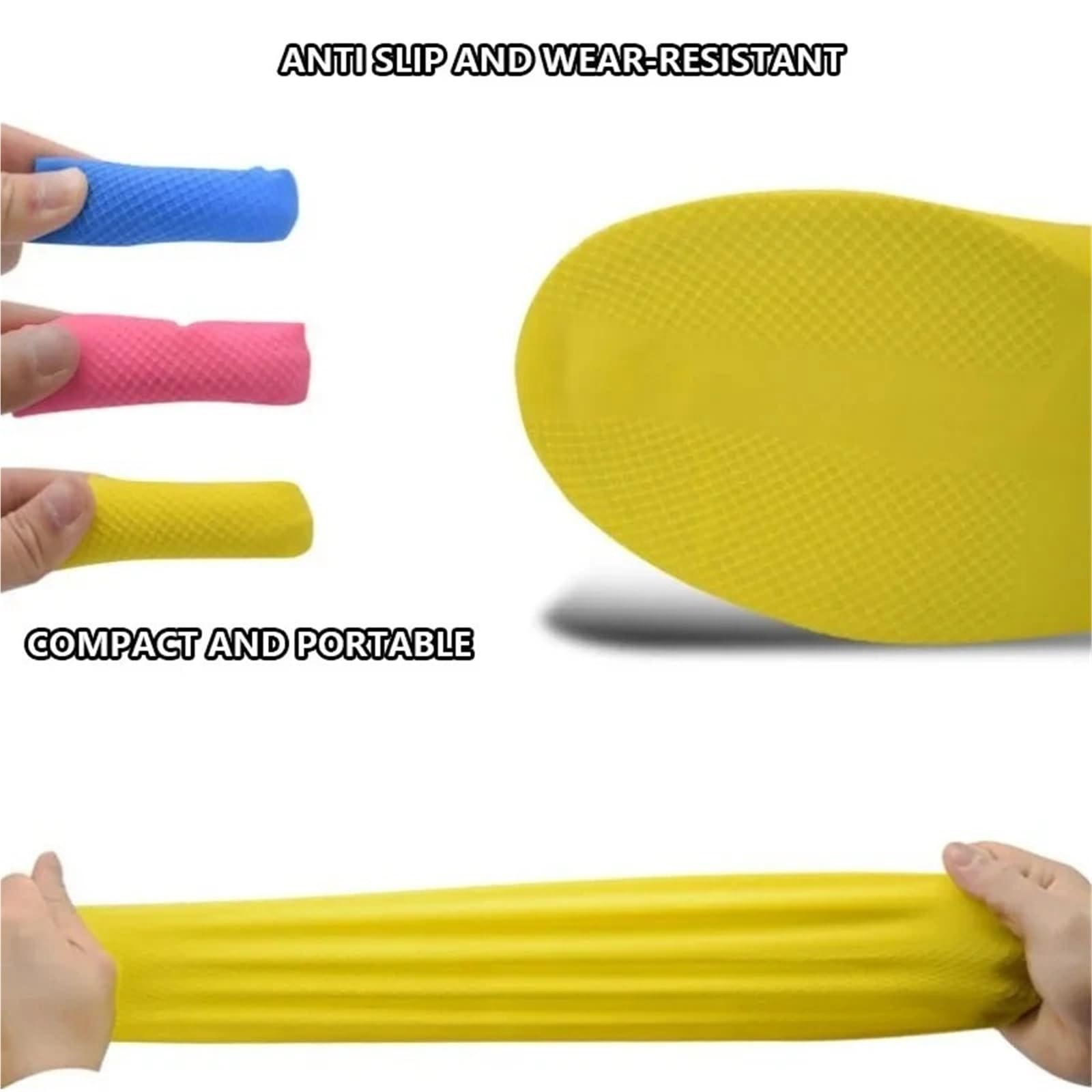 Copriscarpe 5 Paia Copriscarpe in Silicone Elastico Impermeabile Copriscarpe da Pioggia Antiscivolo Riutilizzabili for Giorno di Pioggia all'aperto(Pink,L Suit 38-46)