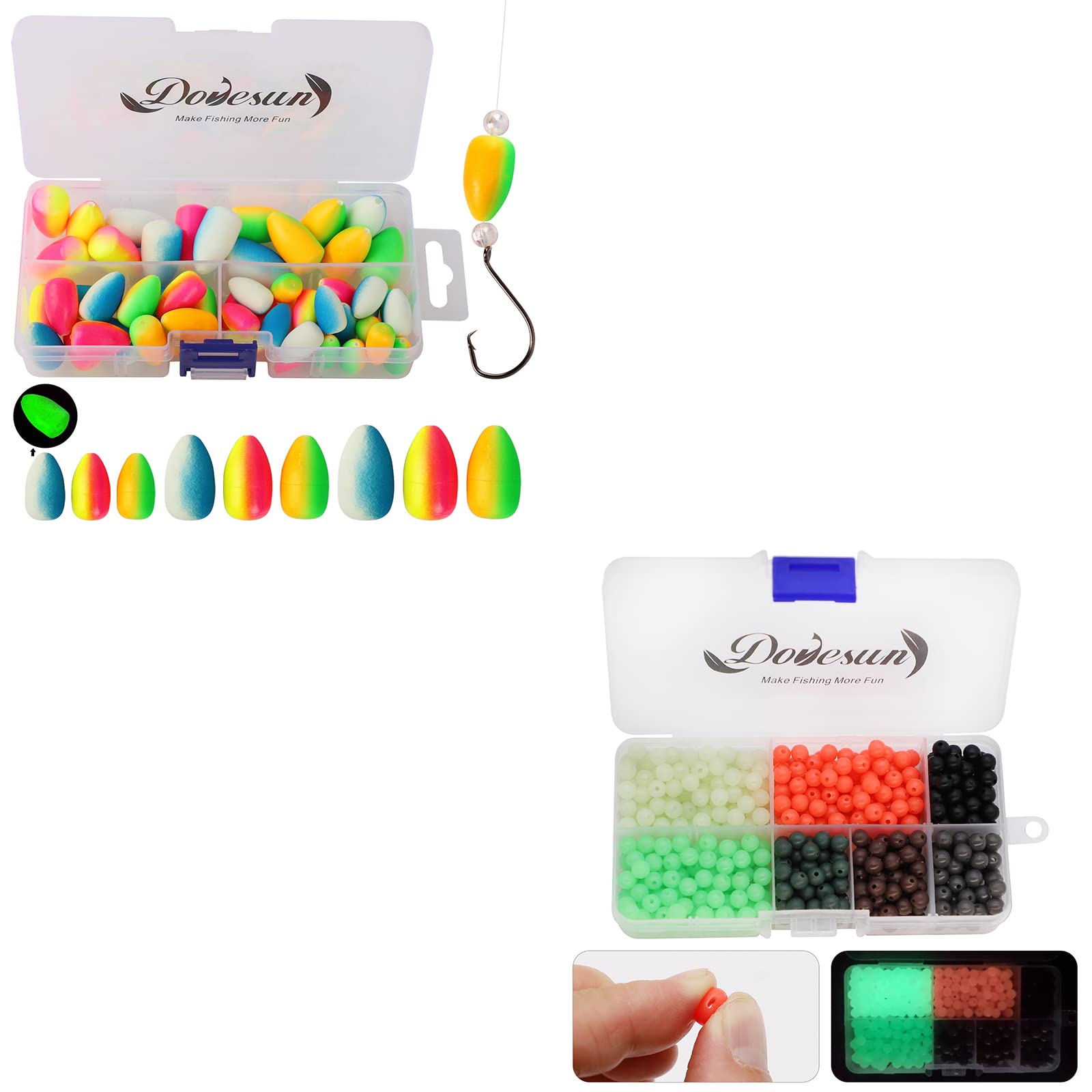 Dovesun Foam Floats Pompano Rigs Fishing Rig Floats+ Soft Rubber Fishing Beads Fishing Accessories