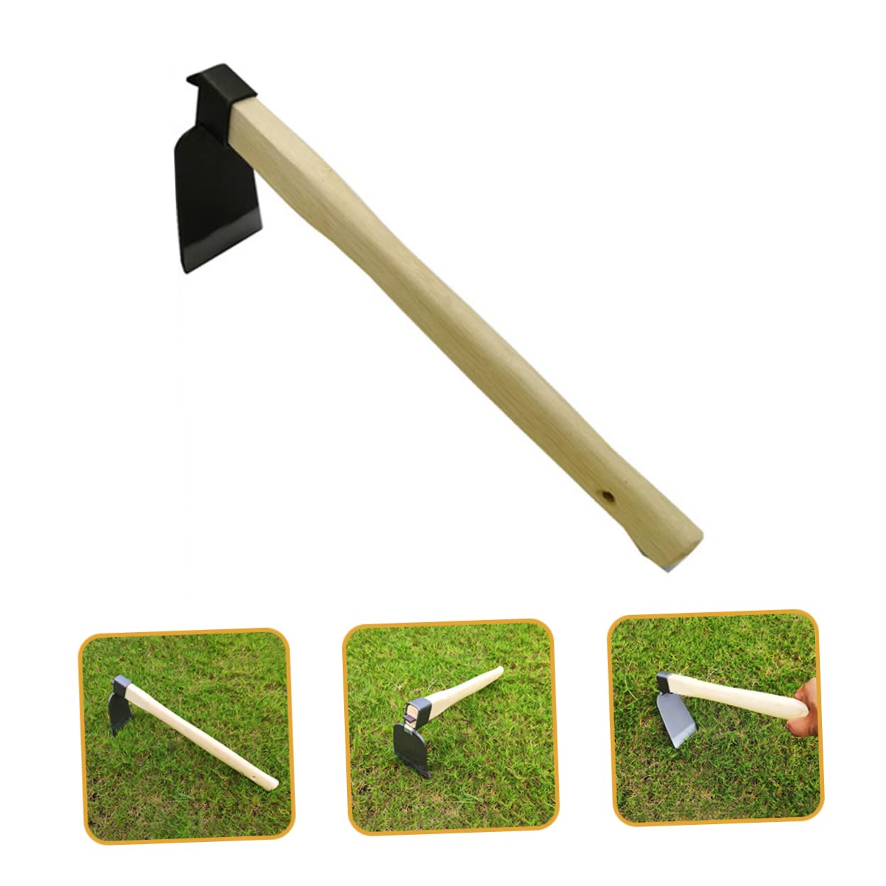 TOYANDONA 2 Piezas Azada De Jardinería Pala Herramienta Para Deshierbar Grietas Azada De Acero Azada Para Plantar Al Aire Libre Azada De Excavación De Jardinería Pequeña Azada De Mano Madera