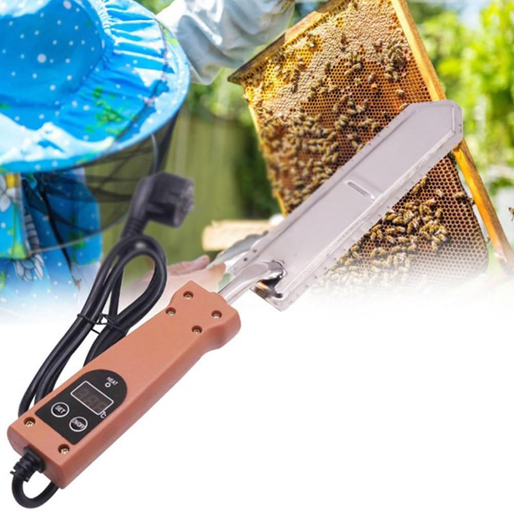 Coltello Elettrico per Disopercolare Il Miele, Strumenti per l'apicoltura, Coltello Caldo per disopercolare Il Miele con Controllo della Temperatura 50-180 ℃, con Funzione di Memoria Strumenti