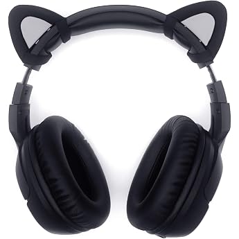 sciuU Cute Cat Ears Decoration for Gaming Headset & Headphones - Black