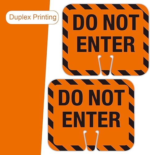 Miniatura 3 de Paquete de 5 letreros de cono de tráfico, 12.6 x 10.4 pulgadas, señal de advertencia de no entrar en la parte superior del cono de tráfico, señal de