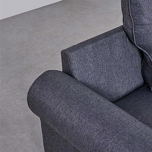 Image of Home Centre | Helios California Fabric 2-Seater Sofa | Sofa for Living Room | Solid Wood | Grey | 1 Year Warranty