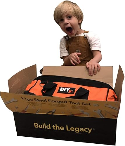 Miniatura 7 de Juego de herramientas My First de DIYjr  Juego de herramientas reales para niños herramientas forjadas de acero para niños cinturón de herramientas