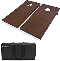 GoSports Regulation 4x2 ft Wooden Cornhole Boards Set Dark Brown Stained Finish w/ Carrying Case