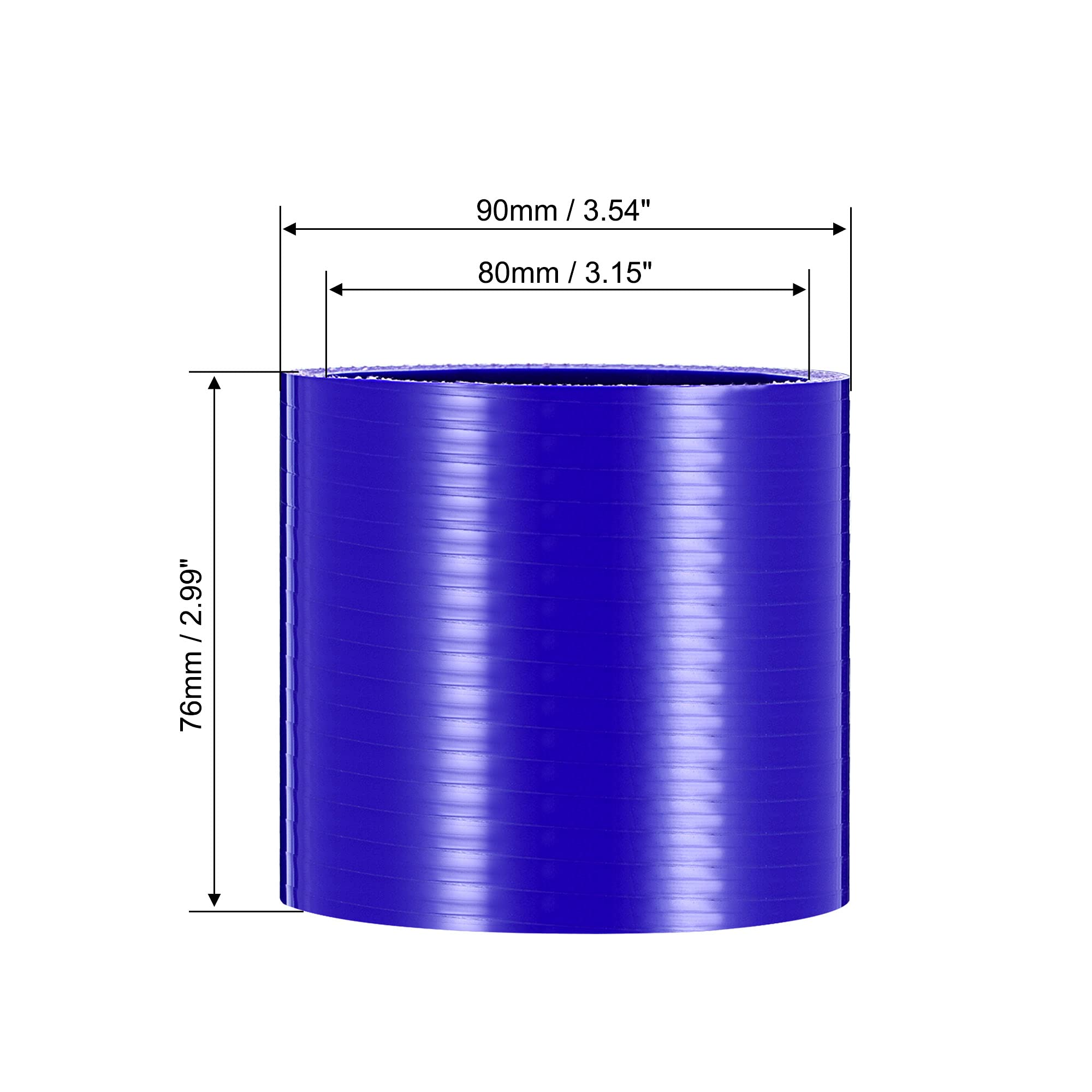 X AUTOHAUX 50mm ID Nero Dritto Tubo Silicone Accoppiatore Intercooler Tubo