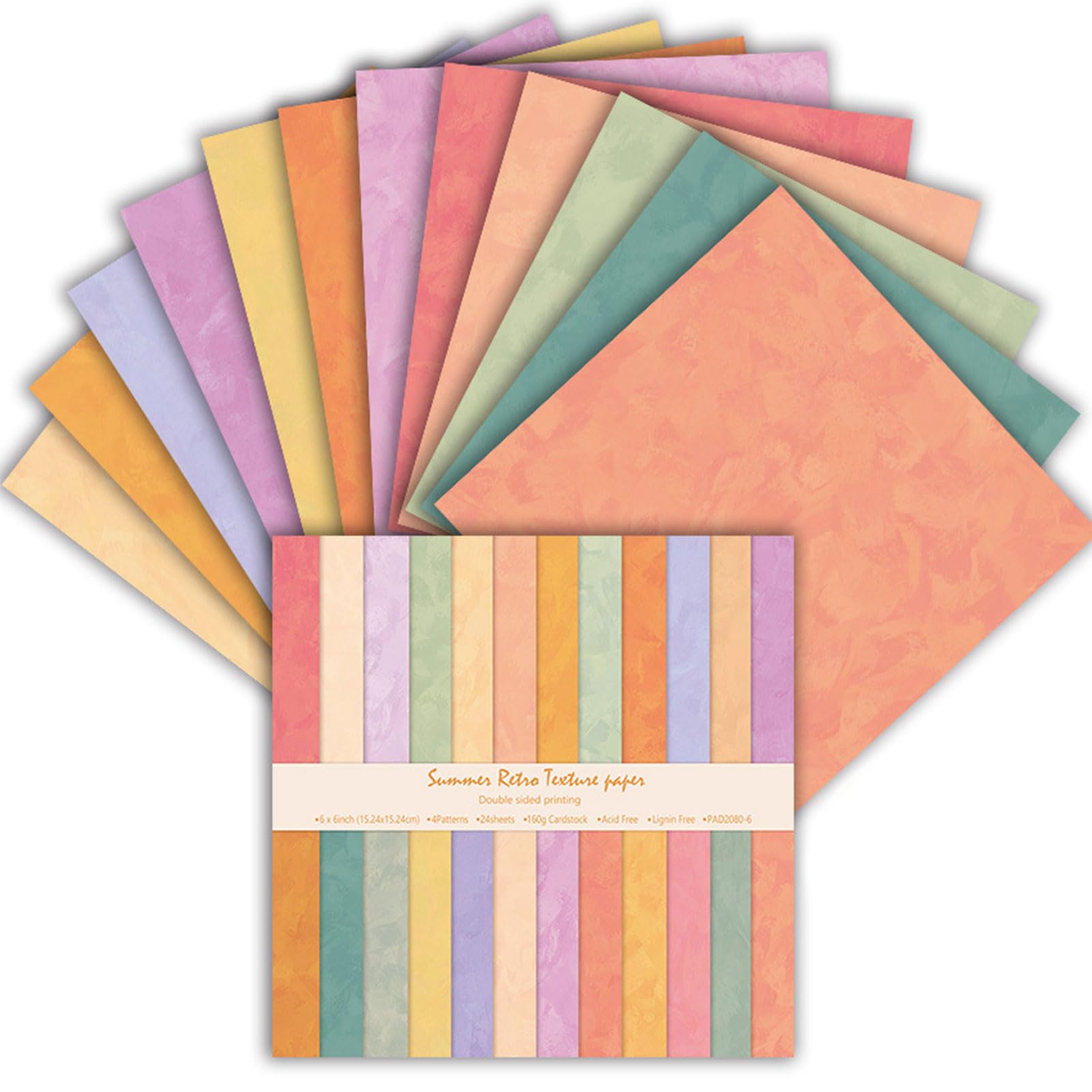 MerwDeeyt 24 Sheets Boho Pattern Scrapbook Paper 6x6 Inch Double-Sided Decoupage Sheets Patterned Decorative Paper for DIY Card Making Wrap Decoration-Bright Color