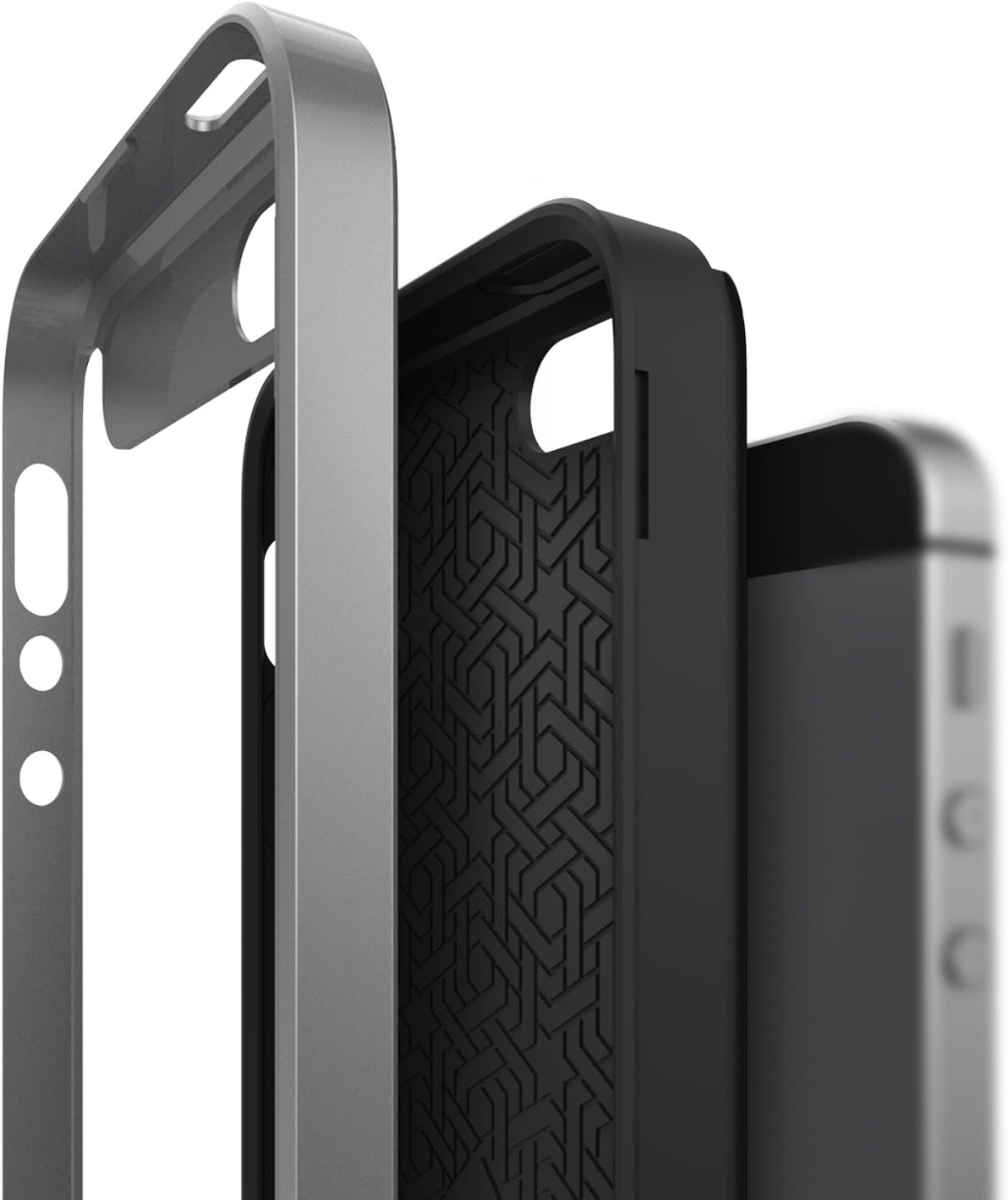 Caseology Wavelength for iPhone SE / 5S / 5 Case (2013/2016) - Stylish Grip Design - Black/Black