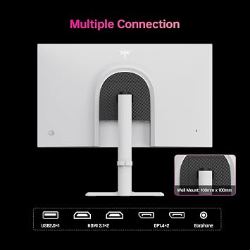 KTC Gaming Monitor 27 Inches 320Hz 300hz 240hz QHD Fast IPS 1ms 2K 2560 x 1440P Freesync & G-sync White PC Screen 144% sRGB HDR400 Blue Light Reduction VESA 100x100 DP1.4/HDMI 2.1 H27E6