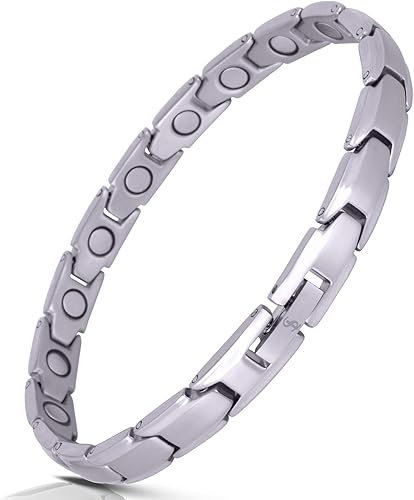 Miniatura 9 de Smarter LifeStyle Elegante pulsera magnética de titanio para mujer, longitud ajustable con herramienta de tamaño para un ajuste perfecto, pulsera