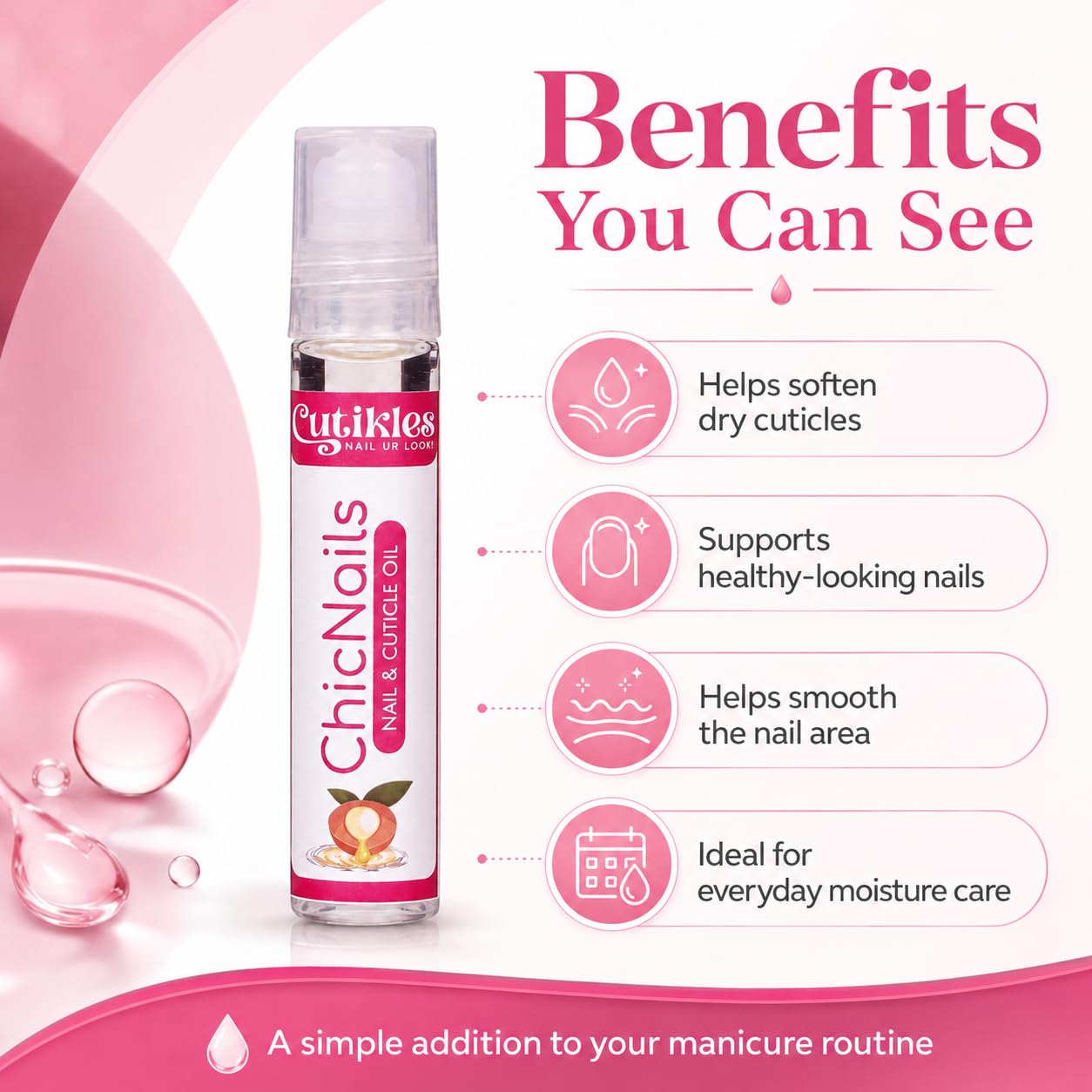 CUTIKLES Cuticle Oil Roll-On. Nourishing & Hydrating Formula for Healthy Nails. Easy-to-Apply Roll-On Bottle, Perfect for Dry Cuticles & Nail Care, Compact & Travel-Friendly - 10ml 1