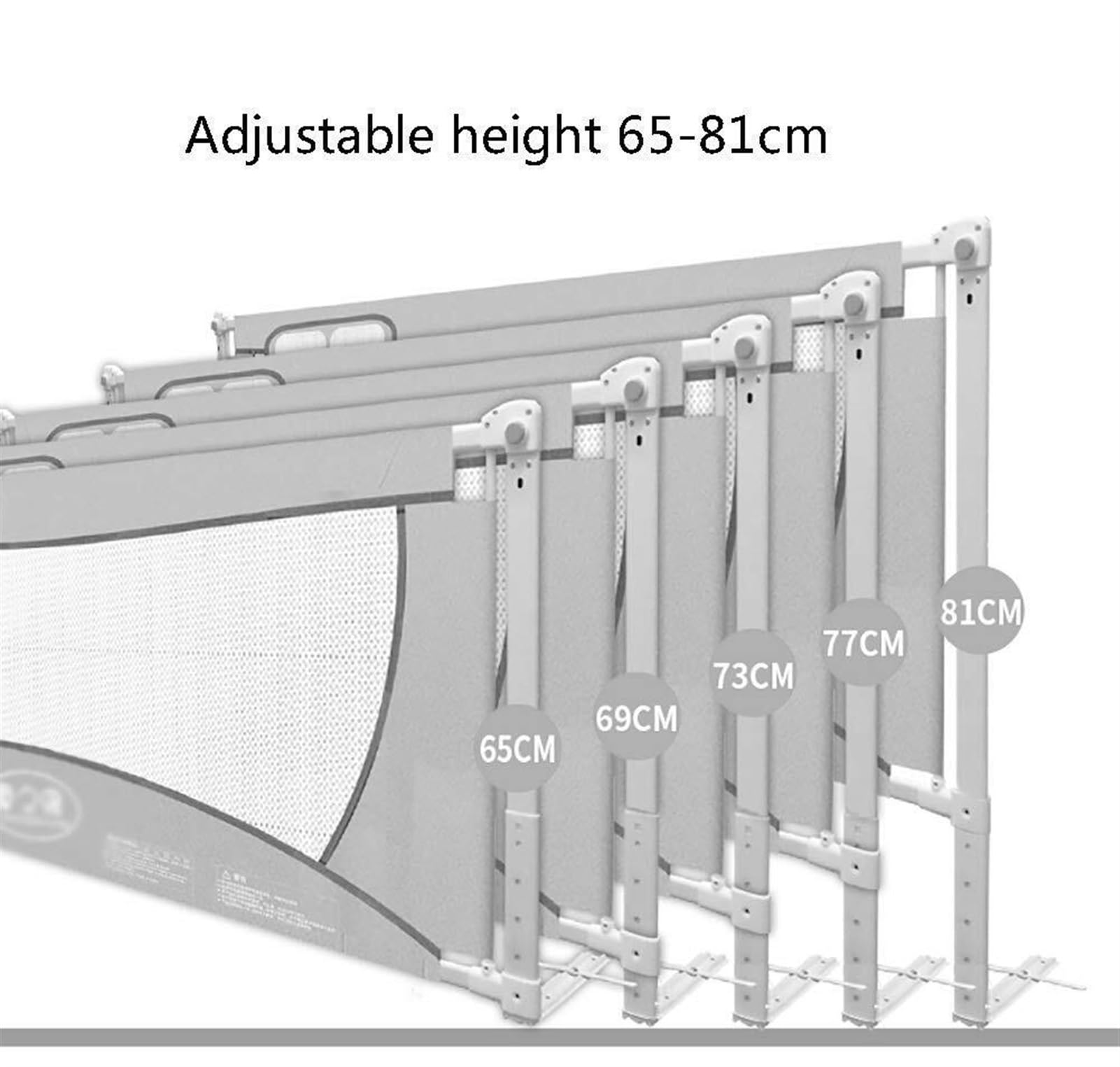 Robusta sponda for letto for bambini piccoli, extra alta 65-81 cm, sponda di sollevamento verticale, sponda for culla for letto queen e king size (Size : 200cm)