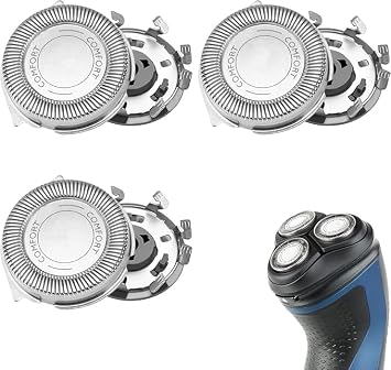 3Pack Replacement Shaver Heads for Philips Series 1000, 2000, 3000 | Electric Shaving Blades for Philips Stainless Steel Cutting Heads Compatible with Phillips Series AT8xx/AT7xx/PT7xx
