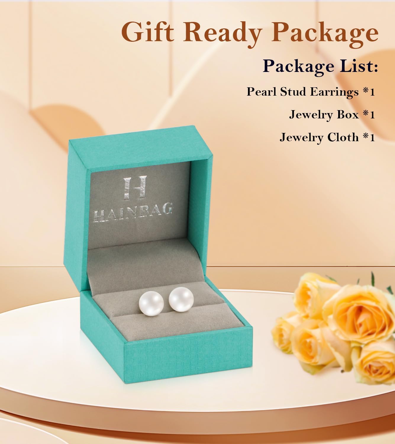 HAINBAG Pearl Stud Earrings for Women, Handpicked Freshwater Pearl Hypoallergenic Silver Post Earring Studs - Image 6