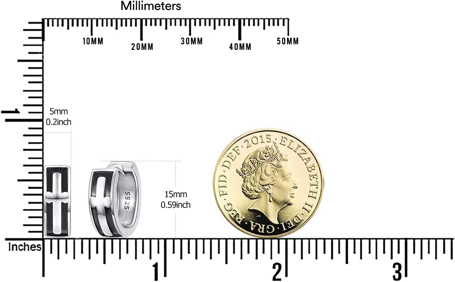 Small Hoop Earrings for Men Women 925 Sterling Silver Huggie Earrings Men Hypoallergenic Earring for Sensitive Ears