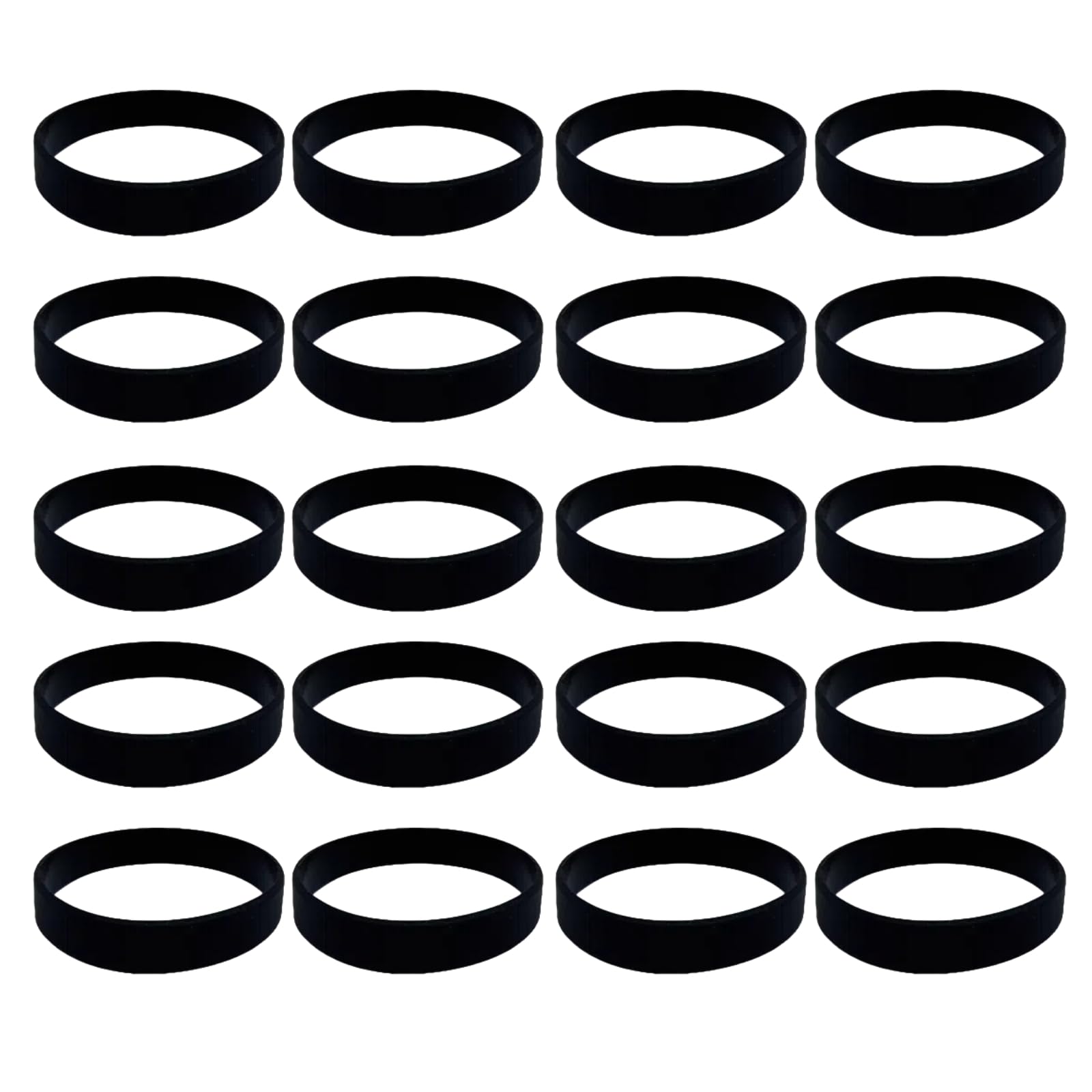 20Pcs Black Silicone Wristbands,Elastic rubber Bracelets,Silicone Bracelets,Sports Rubber Bracelets for Events