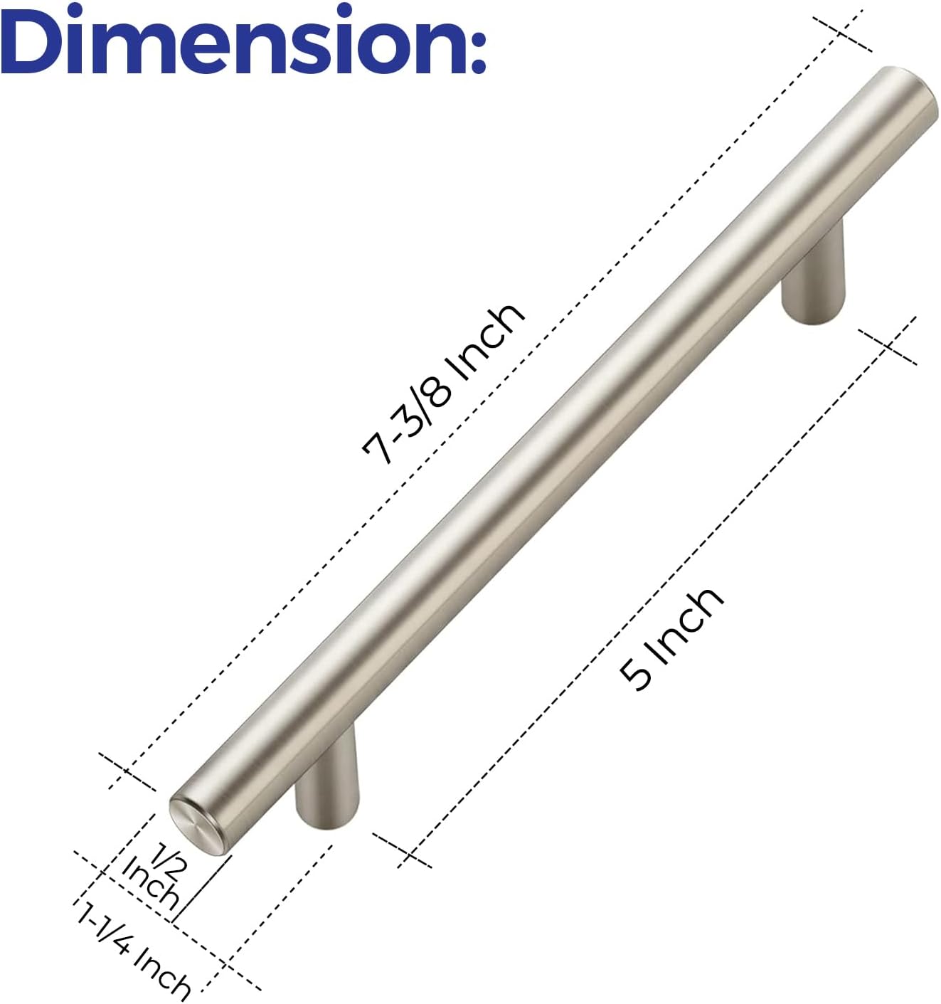 Brushed Nickel Stainless Steel Cabinet Bar Pulls with Mounting Hardware