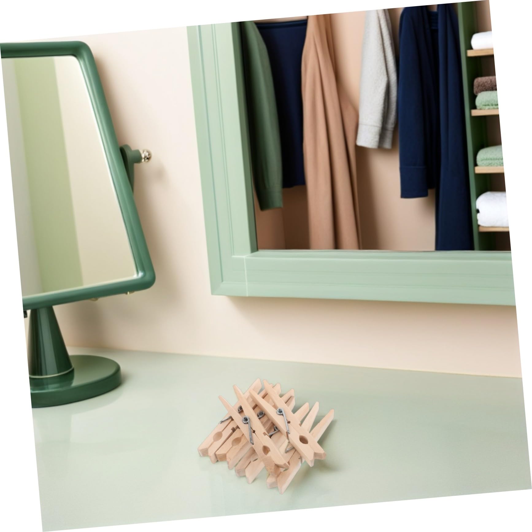 70 Piezas Pinzas de Madera Naturales para Colgar Ropa y Manualidades Clips Resistentes al Viento para Calcetines Toallas Fotos y Notas de Unidades Diseño Compacto y Acabado sin