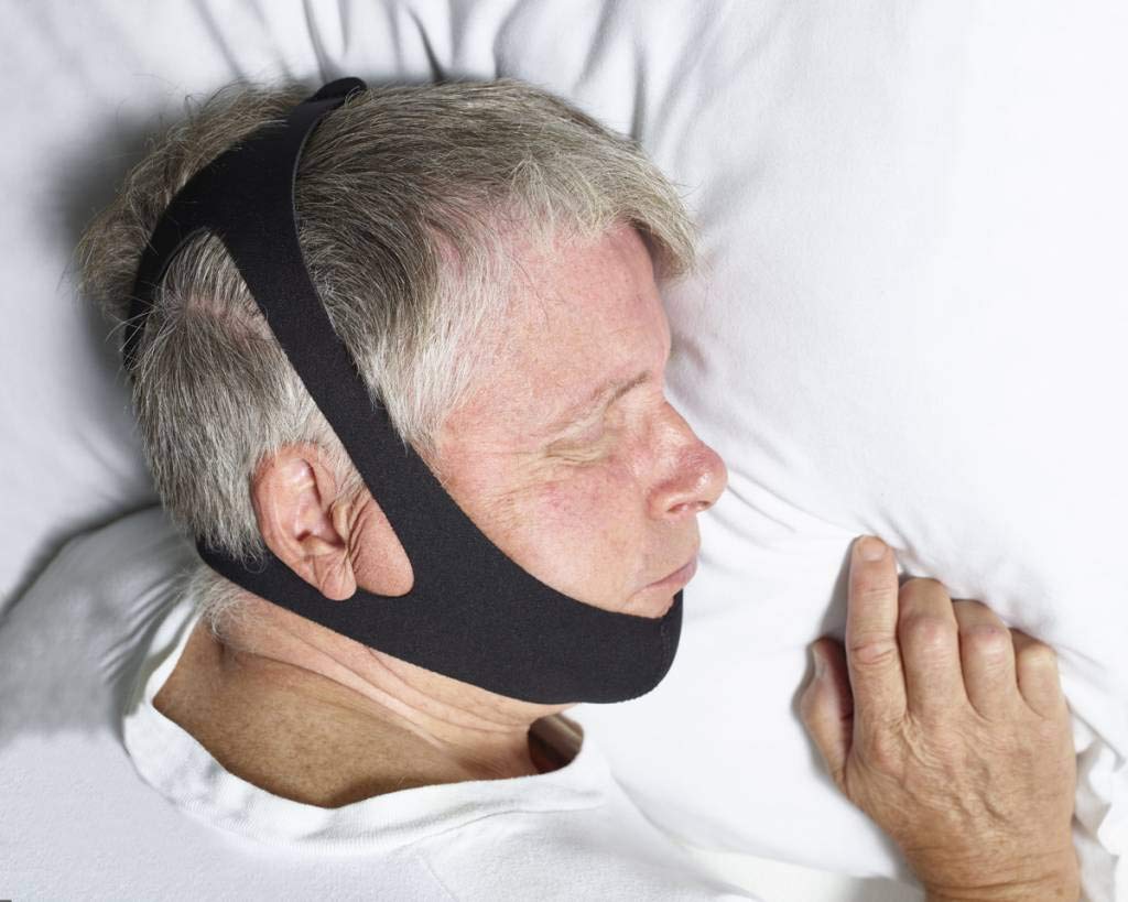 sleepPro Anti-Schnarch-Kinnband, blockiert Mundschnarchen, fördert Nasenatmung, einstellbar, einfach zu reinigen