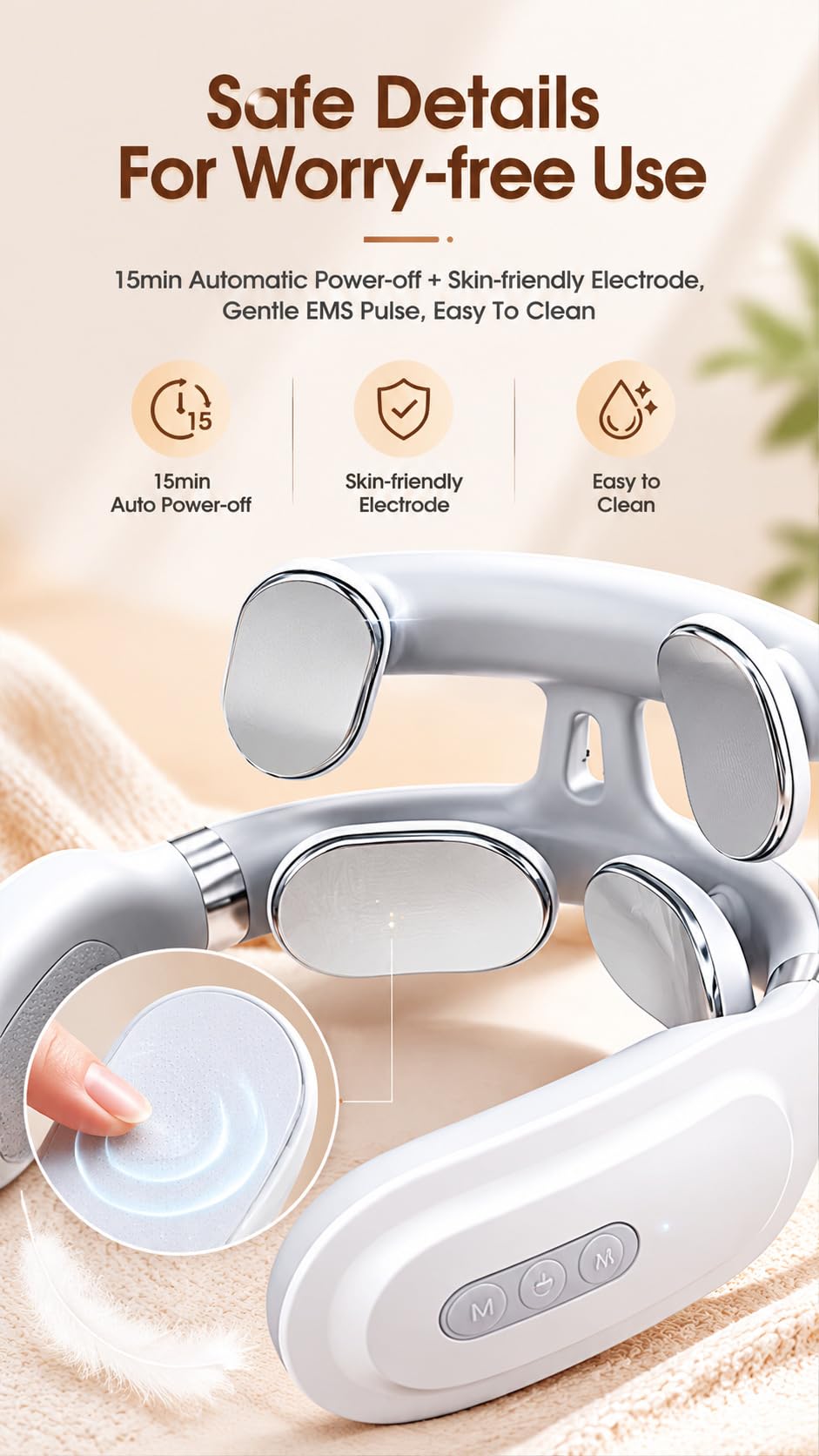 Vertaline CerviRest, Masajeador Cervical Recargable De 4 Cabezales Para Aliviar El Dolor De Hombros, 16 Niveles De Intensidad, Diseño Ergonómico, Masajeador De Nervios Portátil Para El Hogar (2pc)