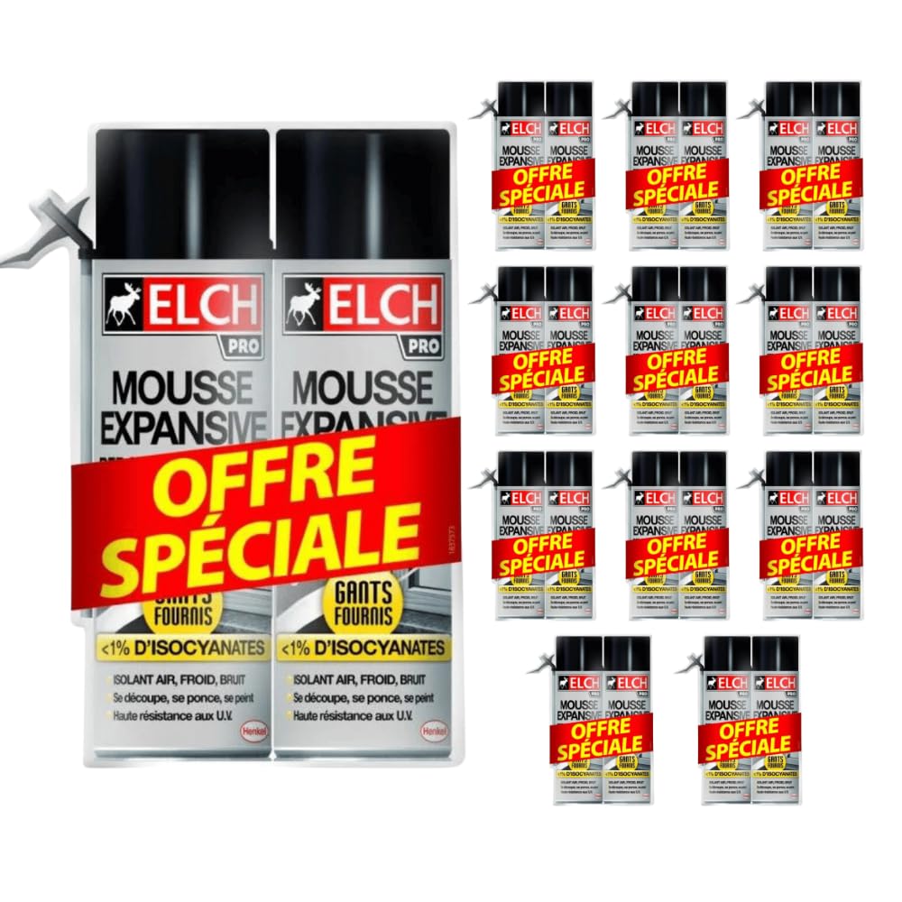 Espuma de montaje de espuma de poliuretano de 500 ml, color blanco, espuma de aislamiento eficaz y relleno para juntas para aplicaciones precisas, espuma para aislamiento, espuma de construcción (24 x