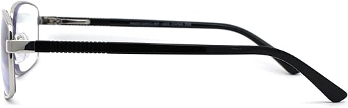 Miniatura 3 de Gafas de lectura progresiva para hombre clásicas de metal rectangular con bisagras de resorte 3 focales