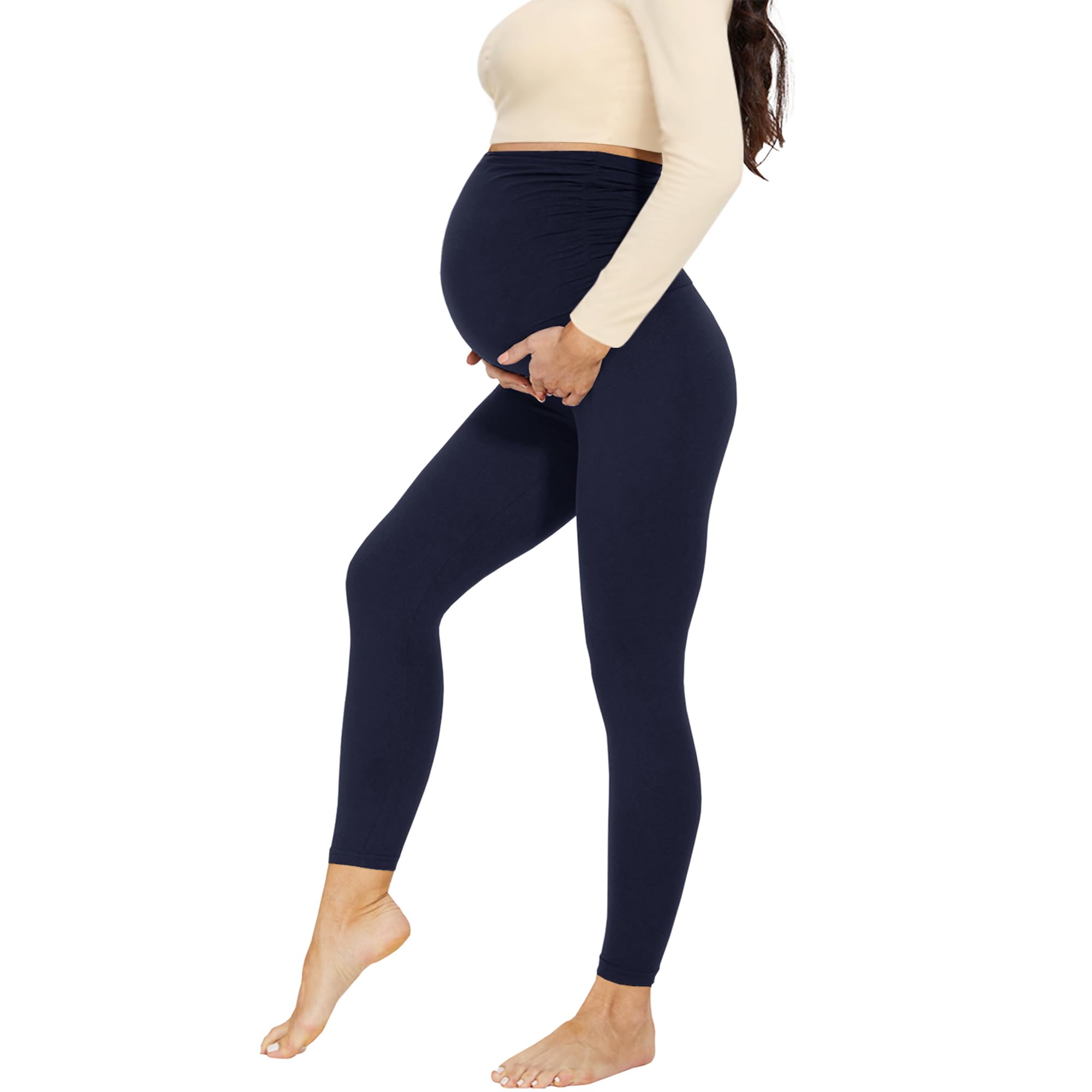 AMIYOYO Maternity Leggings Over Bump High Waisted Stretchy Belly Support Pregnancy Pants Women Yoga Workout Trousers — view 8
