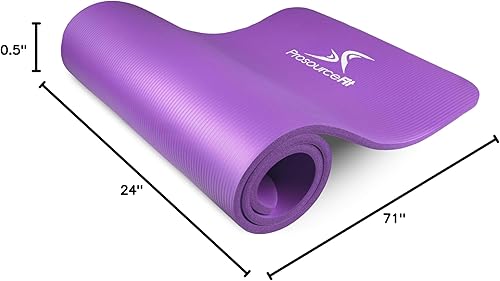 Miniatura 5 de ProsourceFit Alfombrilla extra gruesa de yoga y pilates de  pulgada (0.512 in) o 1 pulgada (0.984 in), tapete de ejercicio de alta densidad de 71