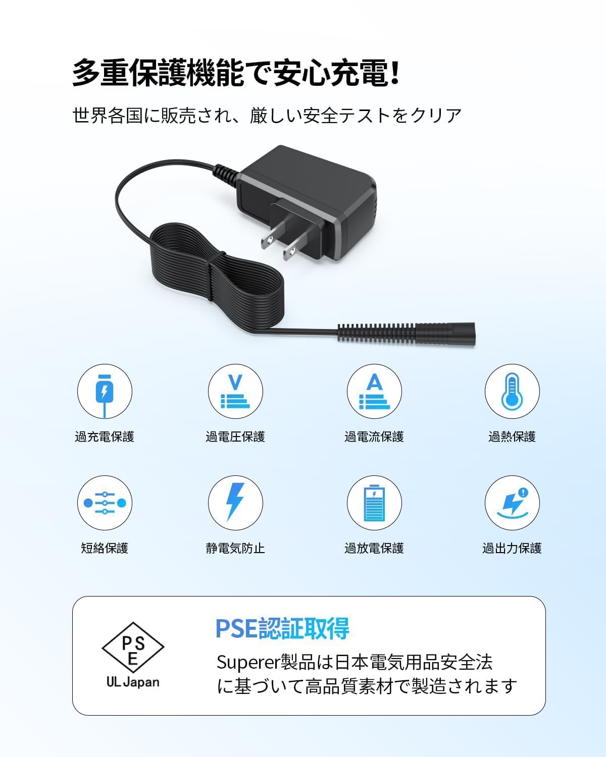 Amazon.co.jp: 対応ブラウン シェーバー 充電器 12V 0.4A｜シリーズ1