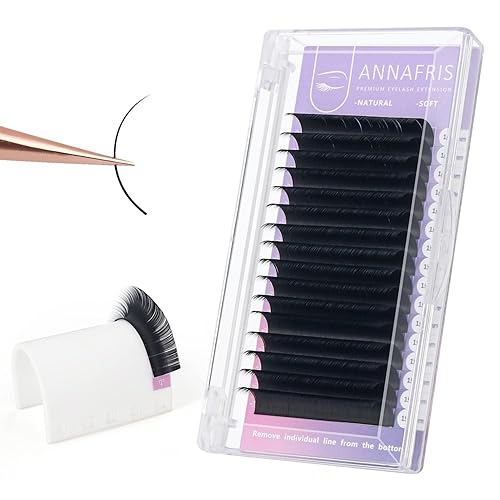 Extensión de pestañas clásicas de volumen de 16 filas, 0.07, rizo D, 0.315 in, negro mate, extensiones de pestañas postizas individuales, uso en