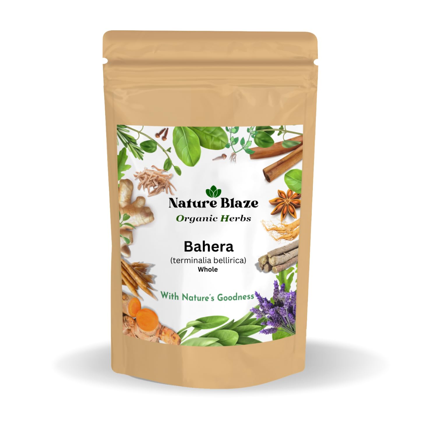 Nature Blaze Ayurvedic Indian Bahera Whole in Brown Pauch 3.5 Oz (100 Gm / 0.2 lb)