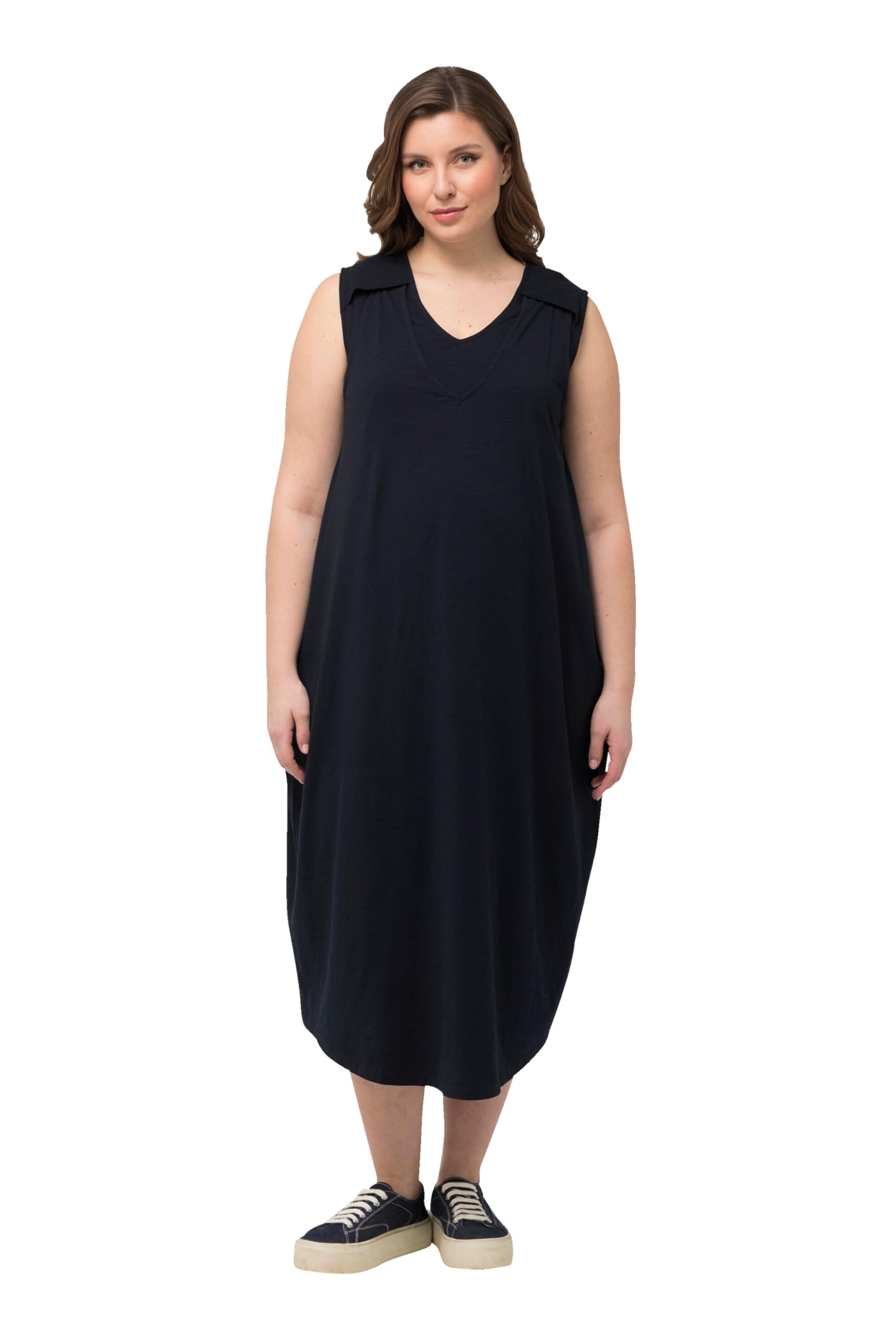 Ulla Popken Femme Grandes Tailles Robe Bellieva en Jersey sans Manches avec système d'ouverture permettant l'allaitement - Style Cache-cœur 831538