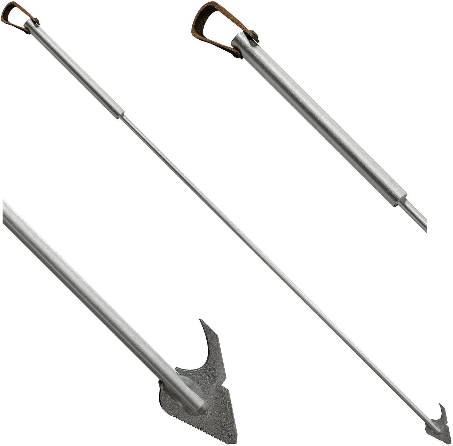 Breeo40" Fire Pit Poker - Heavy-Duty Stainless Steel Outdoor Campfire Tool - USA Made Fireplace Stick with Leather Loop - Durable Camping & Fire Pit Equipment for Log Control & Grilling